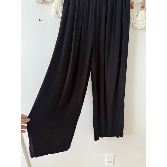 & Other Stories Black Pull On Wide Leg Crop Pant Baggy Casual Minimalist Basic 2 - Picture 4 of 8